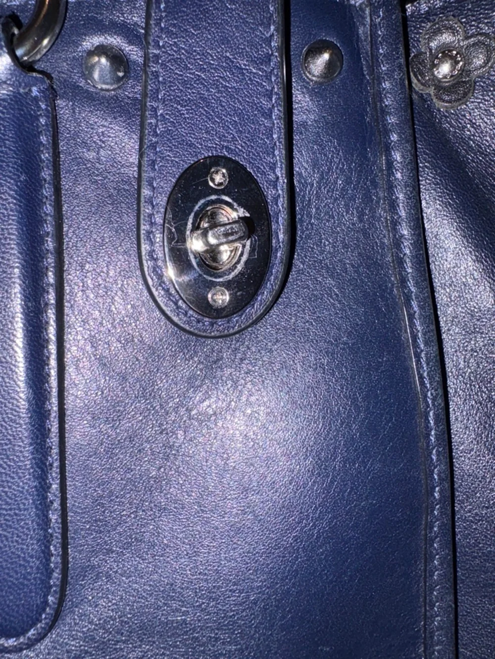 Coach crosby carryall‎ in navy leather